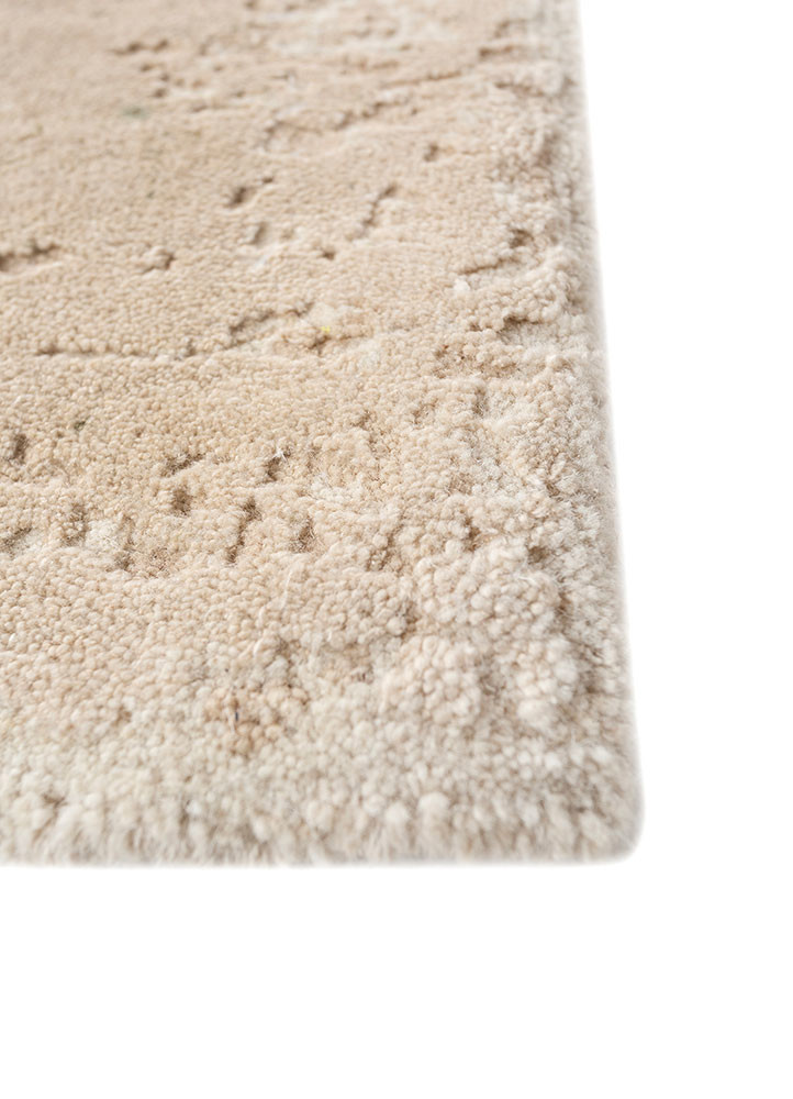 urban pause by kavi ivory wool hand knotted Rug - Corner