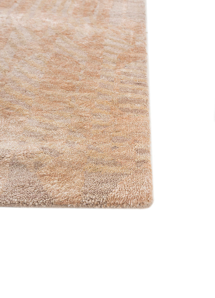 aakar by kavi pink and purple afghan wool and silk hand knotted Rug - Corner