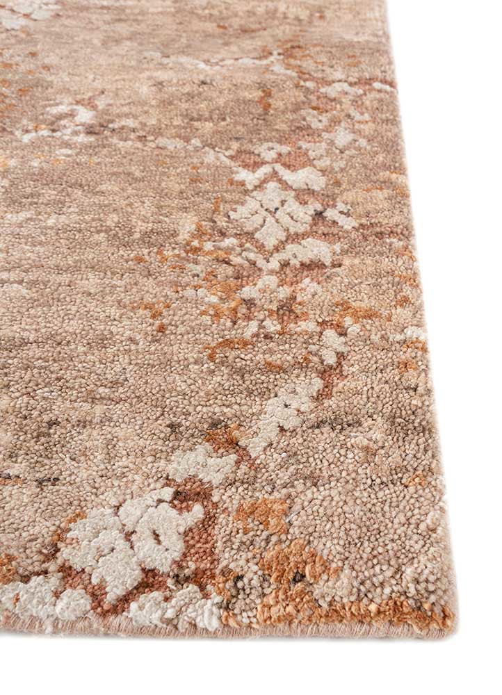 hidden by kavi pink and purple afghan wool and silk hand knotted Rug - Corner