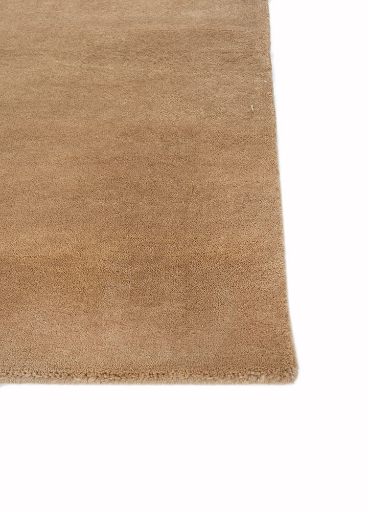 days beige and brown wool and silk hand knotted Rug - Corner