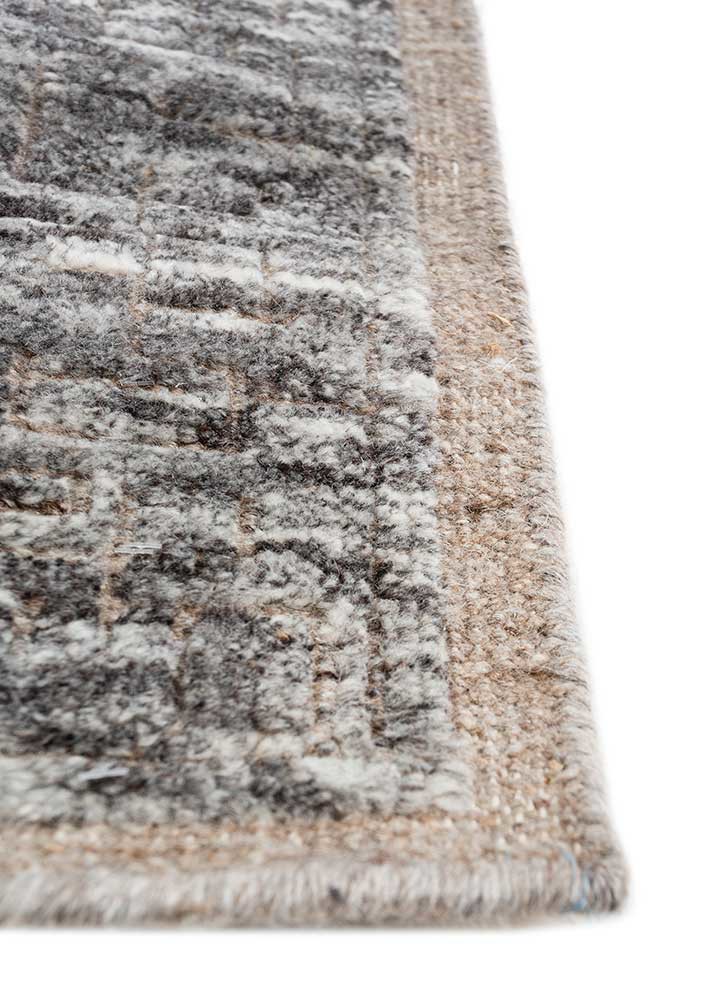 manifest grey and black wool hand knotted Rug - Corner manifest grey and black wool hand knotted Rug - Corner