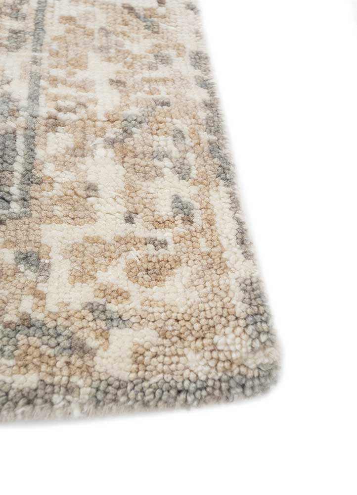 thyme ivory wool hand knotted Rug - Corner thyme ivory wool hand knotted Rug - Corner