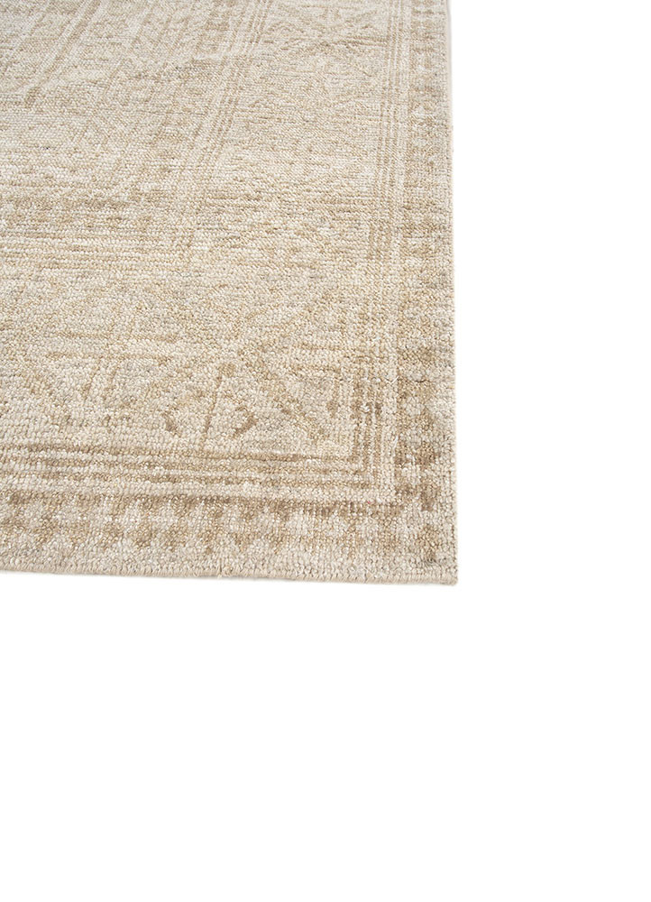 erbe ivory wool hand knotted Rug - Corner erbe ivory wool hand knotted Rug - Corner
