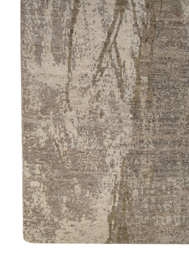 entropy beige and brown wool hand knotted Rug - Corner entropy beige and brown wool hand knotted Rug - Corner