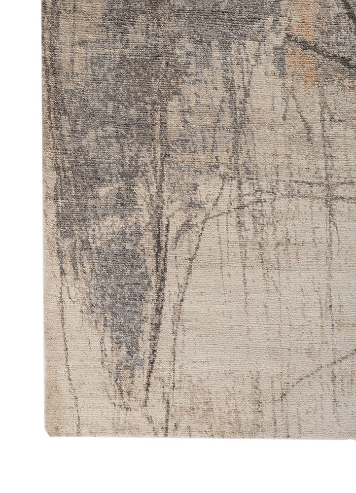 entropy beige and brown wool hand knotted Rug - Corner entropy beige and brown wool hand knotted Rug - Corner
