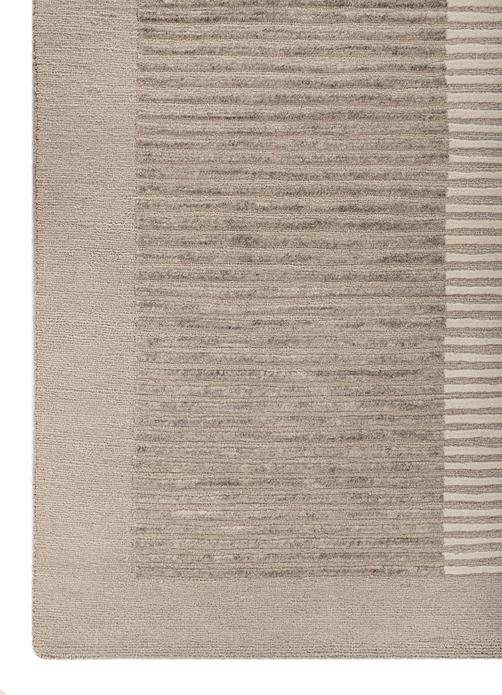 blythe ivory wool hand knotted Rug - Corner