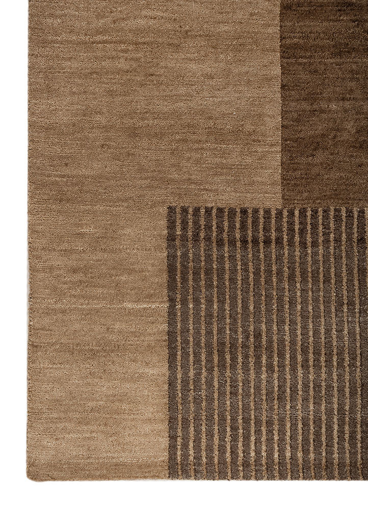 aprezo beige and brown wool hand knotted Rug - Corner aprezo beige and brown wool hand knotted Rug - Corner