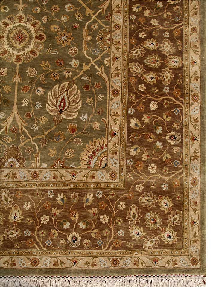 gulmarg green silk hand knotted Rug - Corner gulmarg green silk hand knotted Rug - Corner