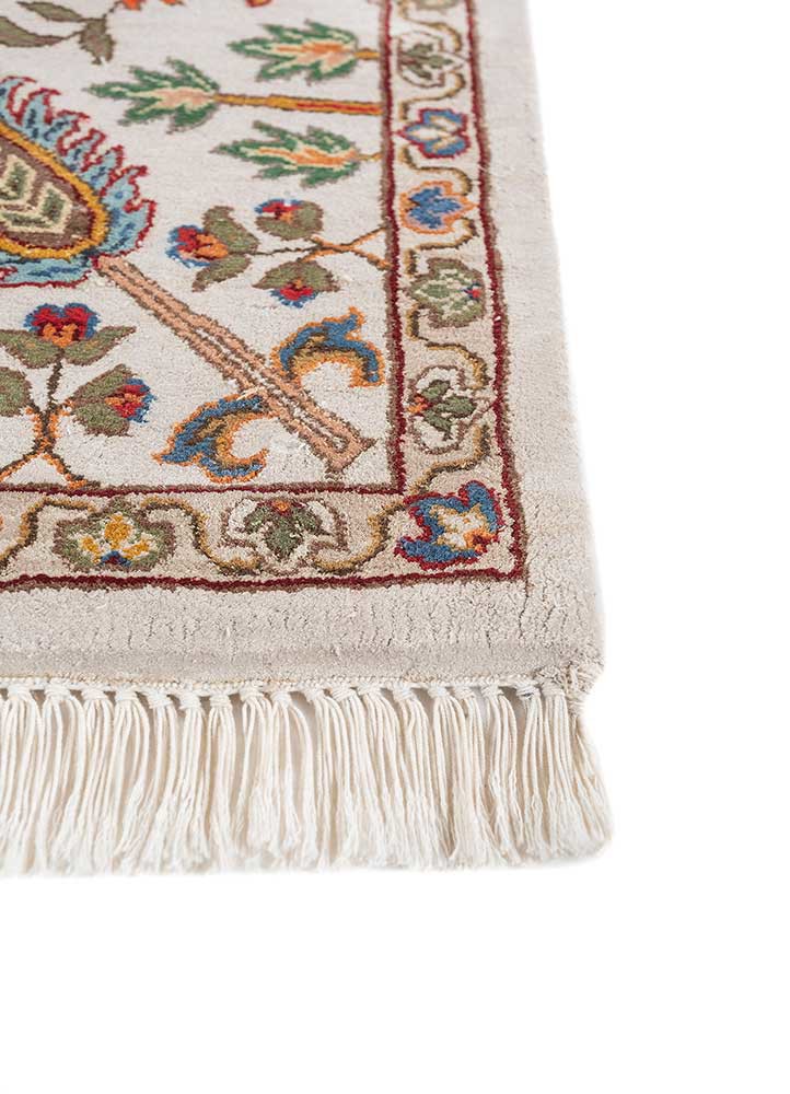 gulmarg ivory silk hand knotted Rug - Corner gulmarg ivory silk hand knotted Rug - Corner
