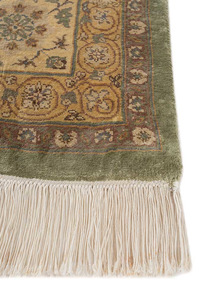 gulmarg green silk hand knotted Rug - Corner gulmarg green silk hand knotted Rug - Corner