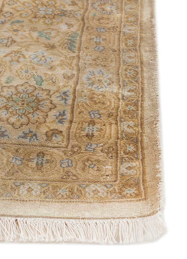 gulmarg beige and brown silk hand knotted Rug - Corner gulmarg beige and brown silk hand knotted Rug - Corner