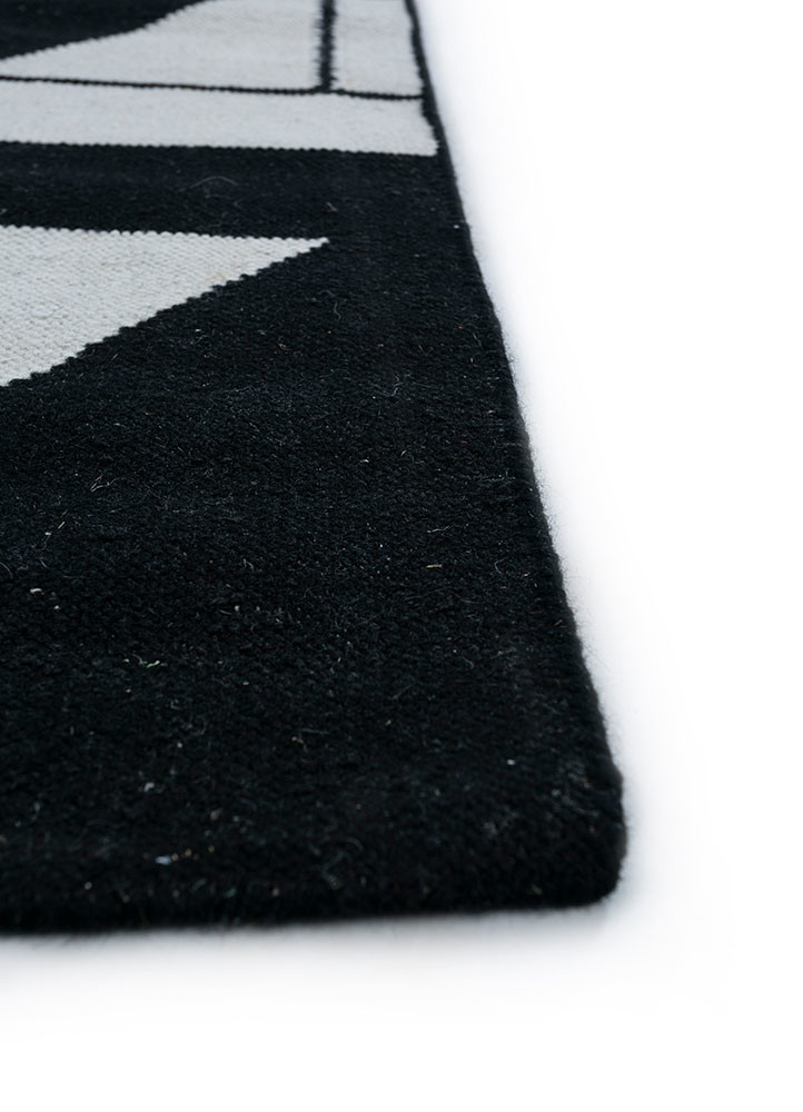 indusbar grey and black wool flat weaves Rug - Corner indusbar grey and black wool flat weaves Rug - Corner