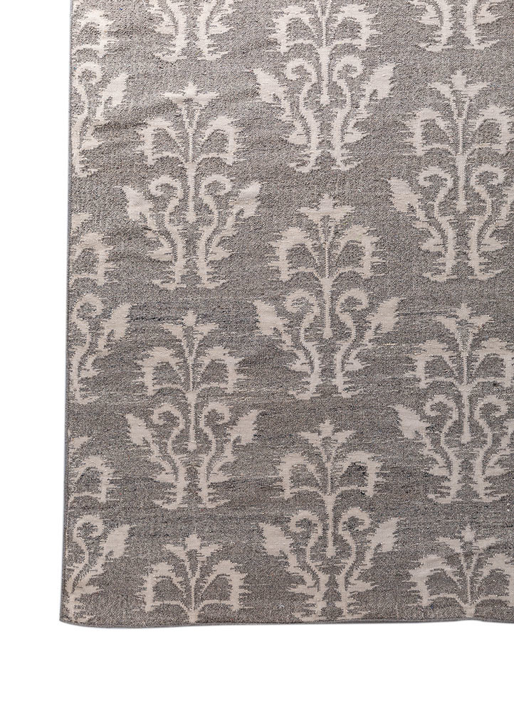 indusbar grey and black wool flat weaves Rug - Corner indusbar grey and black wool flat weaves Rug - Corner