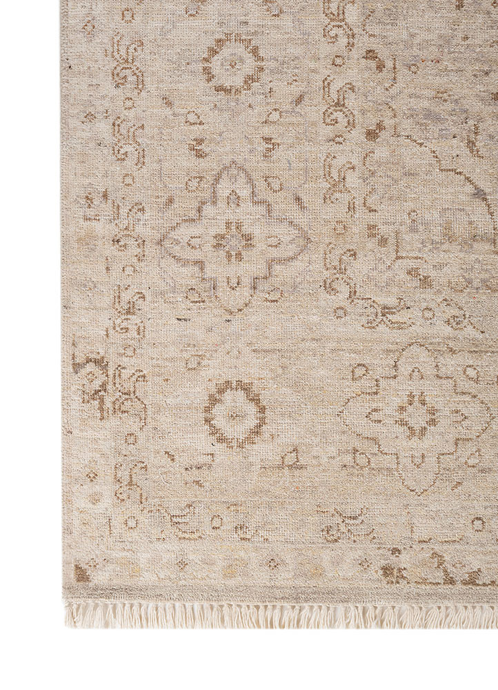 viscaya ivory wool hand knotted Rug - Corner