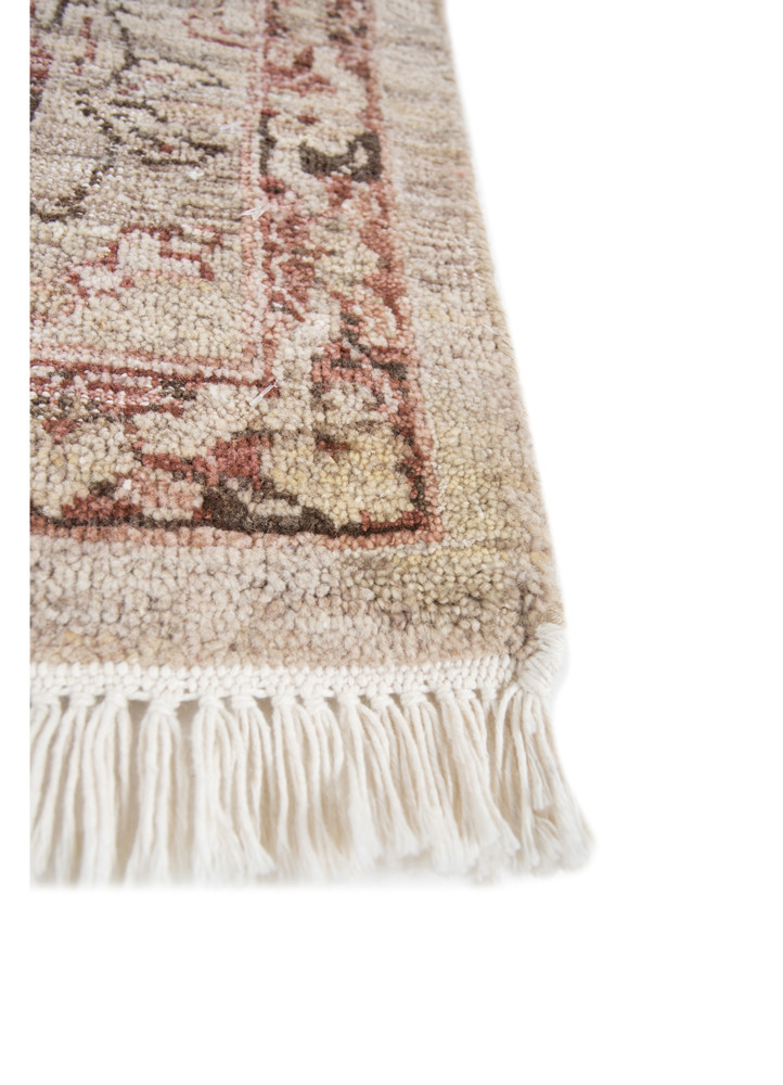 viscaya beige and brown afghan wool hand knotted Rug - Corner