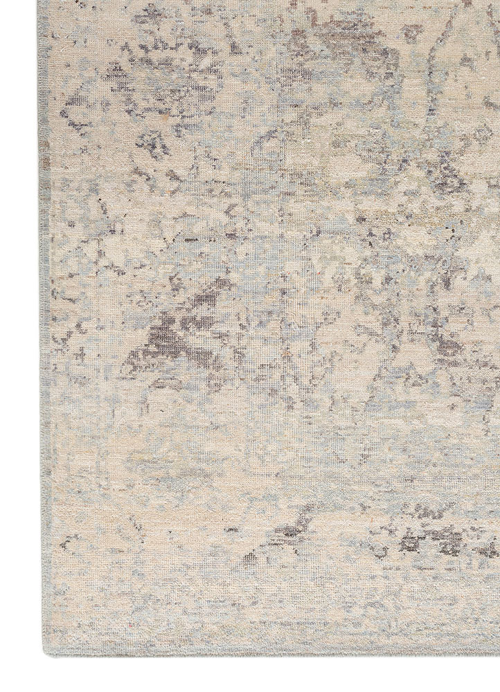 someplace in time beige and brown wool hand knotted Rug - Corner someplace in time beige and brown wool hand knotted Rug - Corner