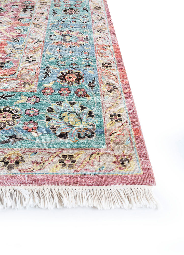 someplace in time red and orange afghan wool hand knotted Rug - Corner someplace in time red and orange afghan wool hand knotted Rug - Corner