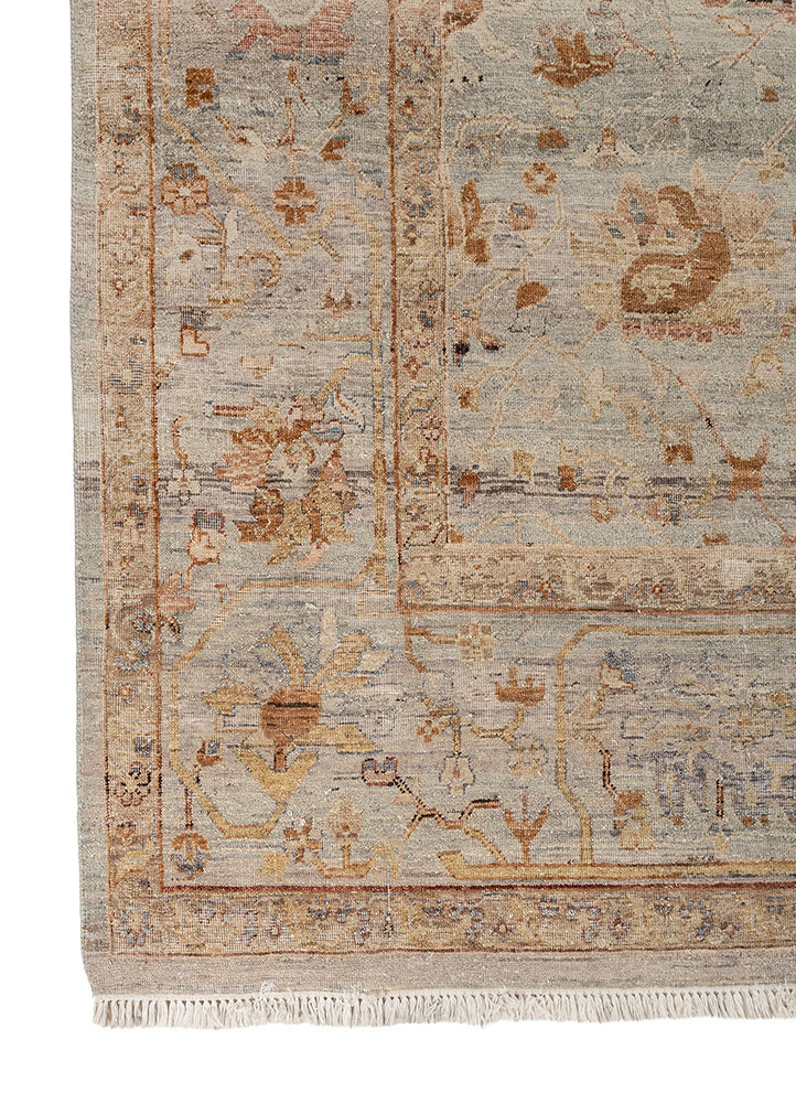 someplace in time blue wool hand knotted Rug - Corner someplace in time blue wool hand knotted Rug - Corner