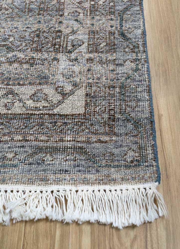 viscaya grey and black afghan wool hand knotted Rug - Corner
