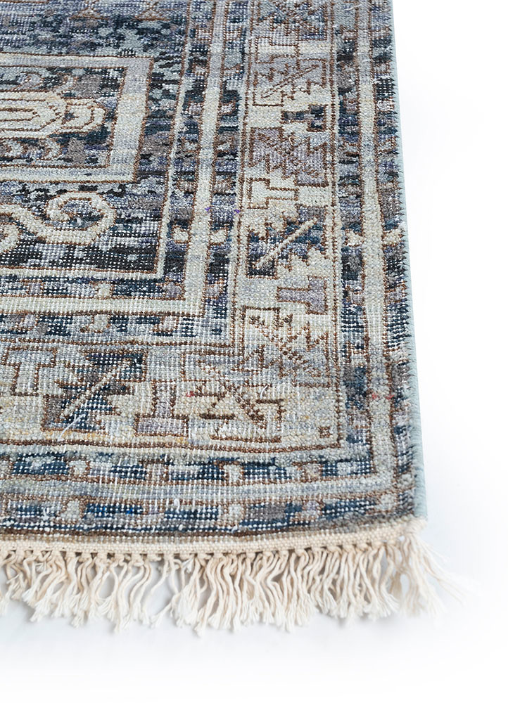viscaya blue afghan wool hand knotted Rug - Corner viscaya blue afghan wool hand knotted Rug - Corner