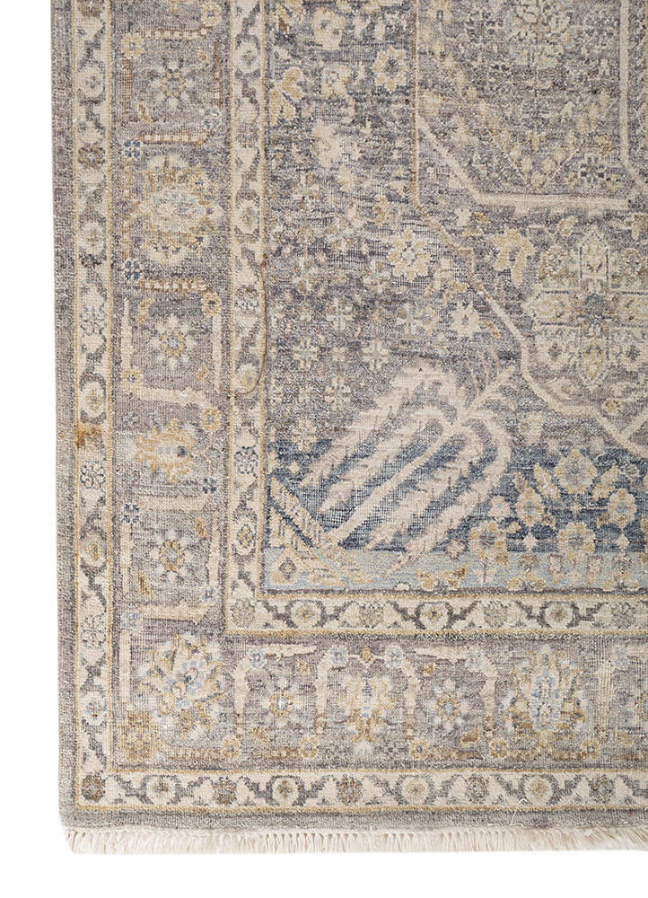 someplace in time blue afghan wool hand knotted Rug - Corner someplace in time blue afghan wool hand knotted Rug - Corner