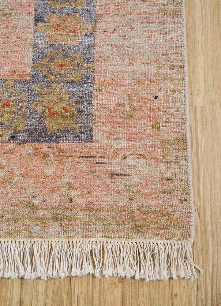 viscaya red and orange afghan wool hand knotted Rug - Corner