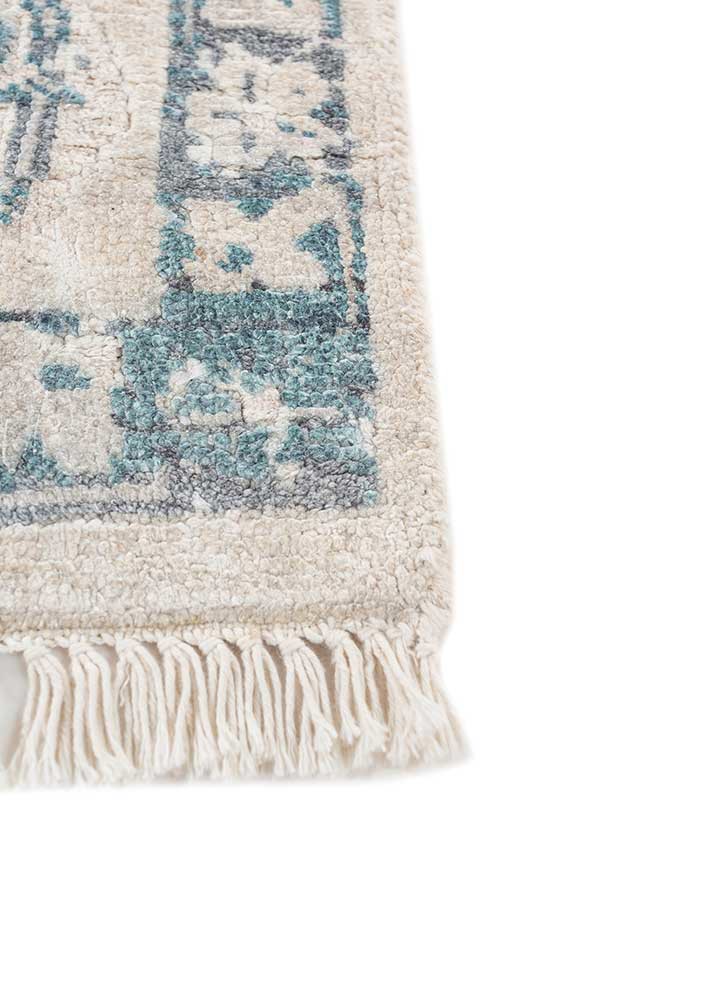 viscaya ivory wool and silk hand knotted Rug - Corner viscaya ivory wool and silk hand knotted Rug - Corner