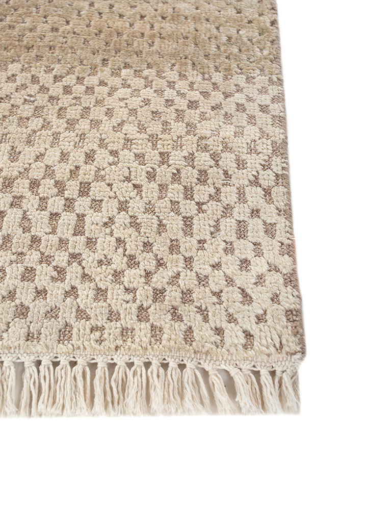 manifest beige and brown wool and silk hand knotted Rug - Corner manifest beige and brown wool and silk hand knotted Rug - Corner