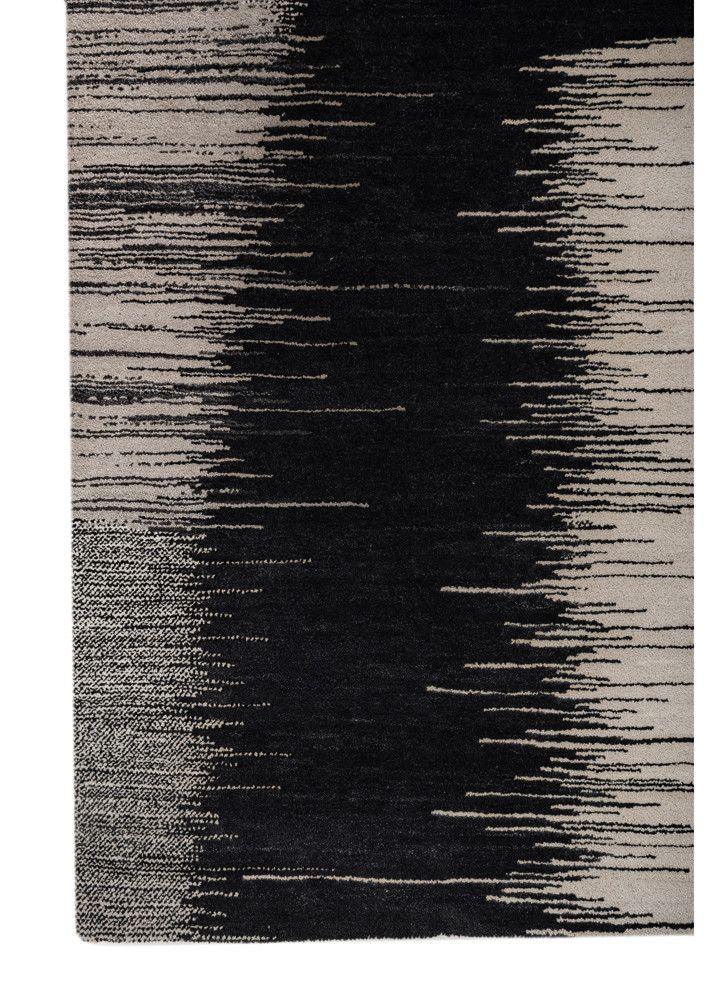 afterglow by kavi ivory wool and silk hand knotted Rug - Corner