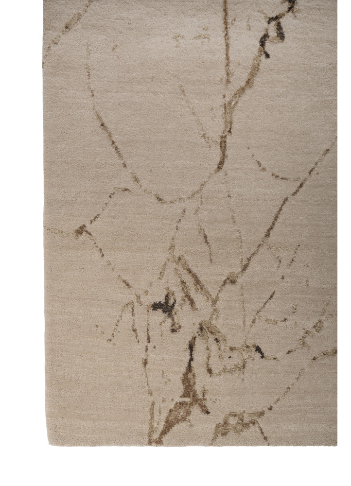 urban pause by kavi ivory wool and silk hand knotted Rug - Corner urban pause by kavi ivory wool and silk hand knotted Rug - Corner