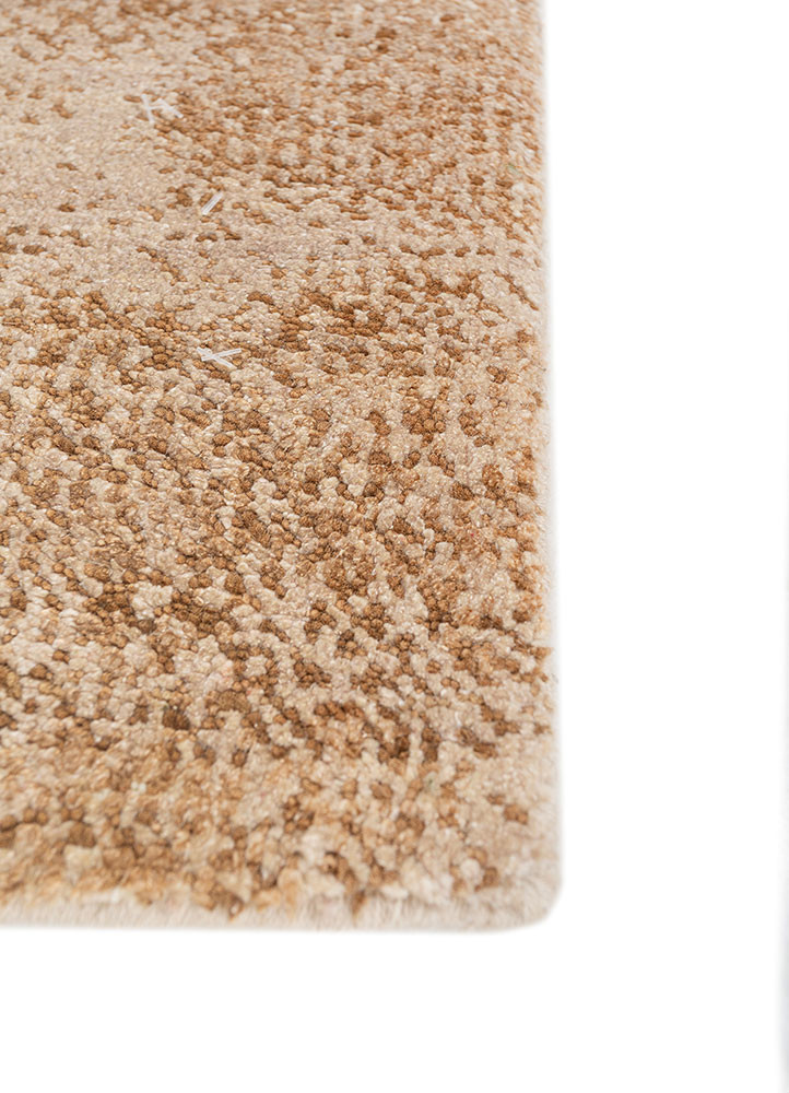entropy beige and brown wool and silk hand knotted Rug - Corner entropy beige and brown wool and silk hand knotted Rug - Corner