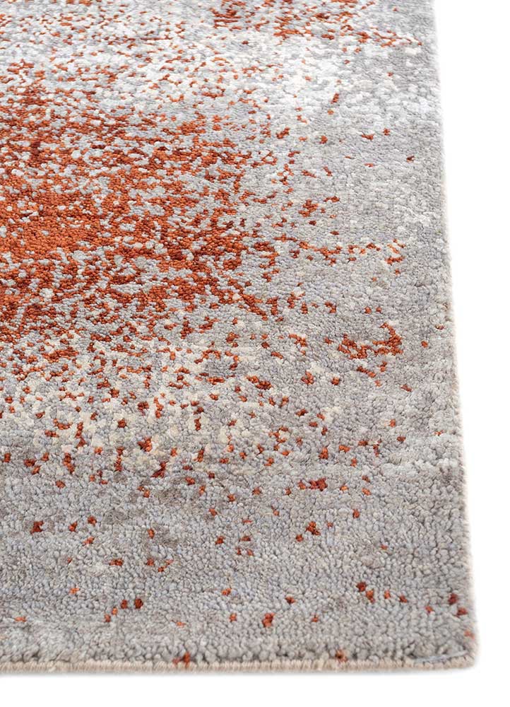 entropy beige and brown wool and silk hand knotted Rug - Corner entropy beige and brown wool and silk hand knotted Rug - Corner