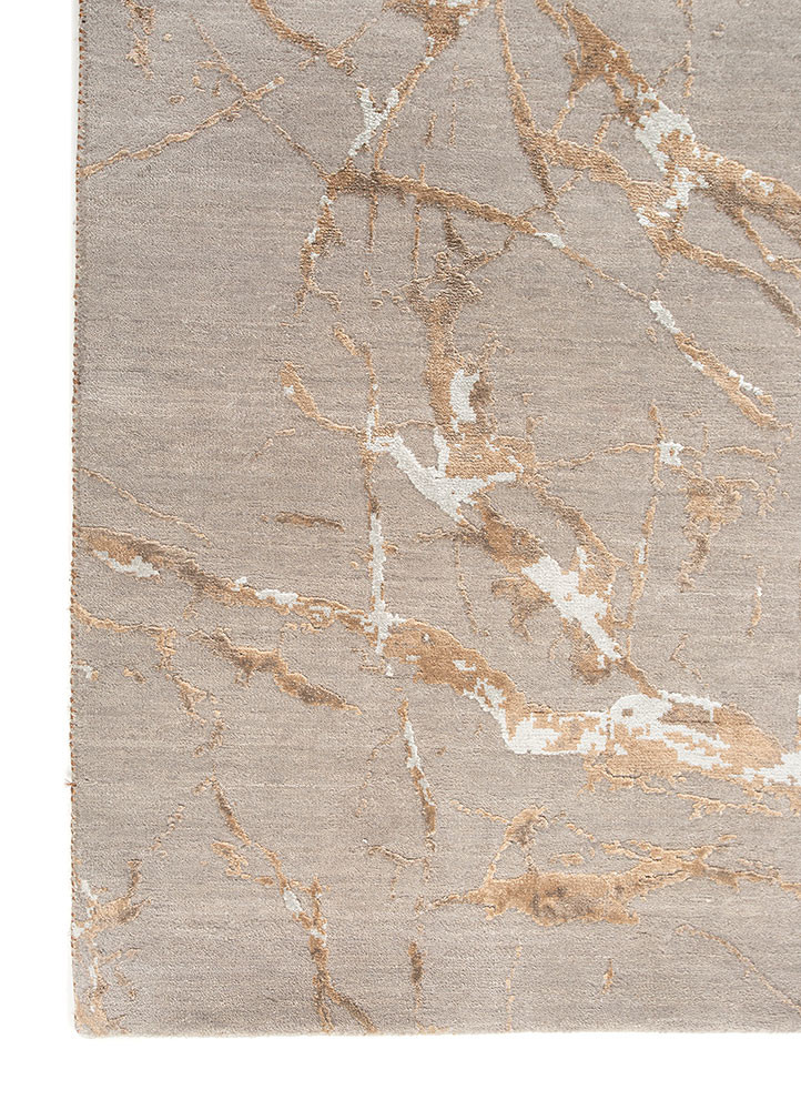 urban pause by kavi grey and black wool and silk hand knotted Rug - Corner urban pause by kavi grey and black wool and silk hand knotted Rug - Corner
