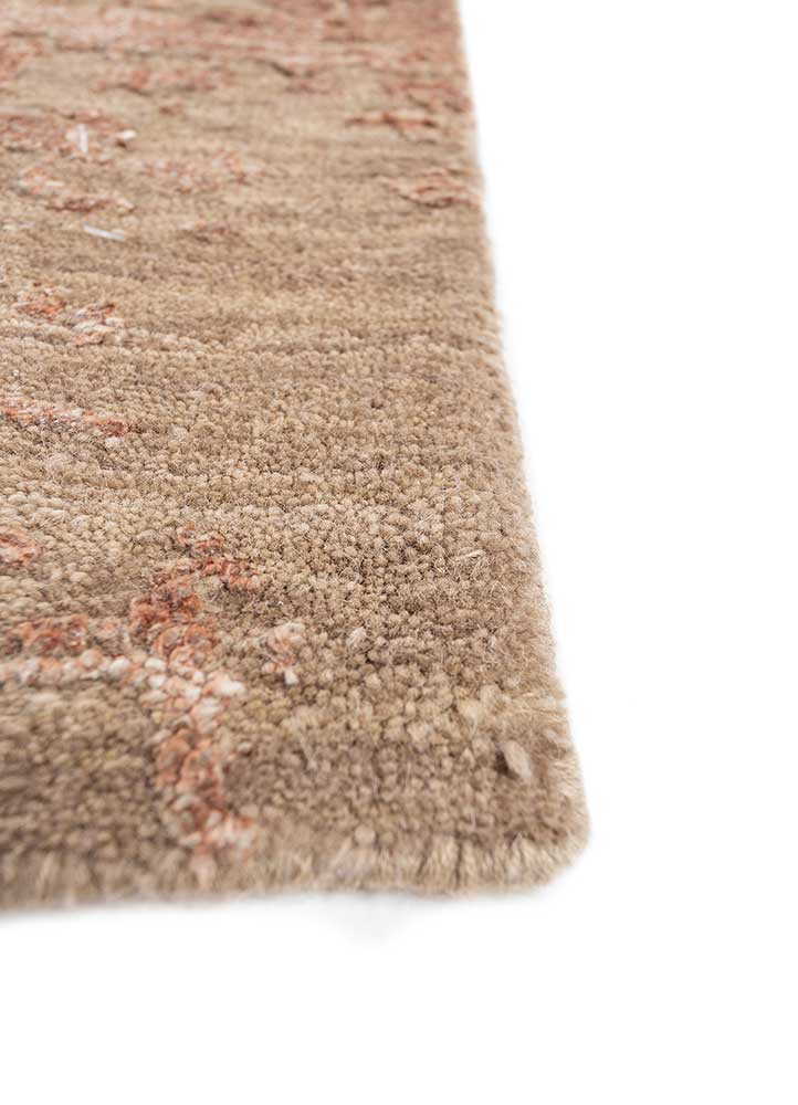 free verse by kavi beige and brown wool and silk hand knotted Rug - Corner free verse by kavi beige and brown wool and silk hand knotted Rug - Corner