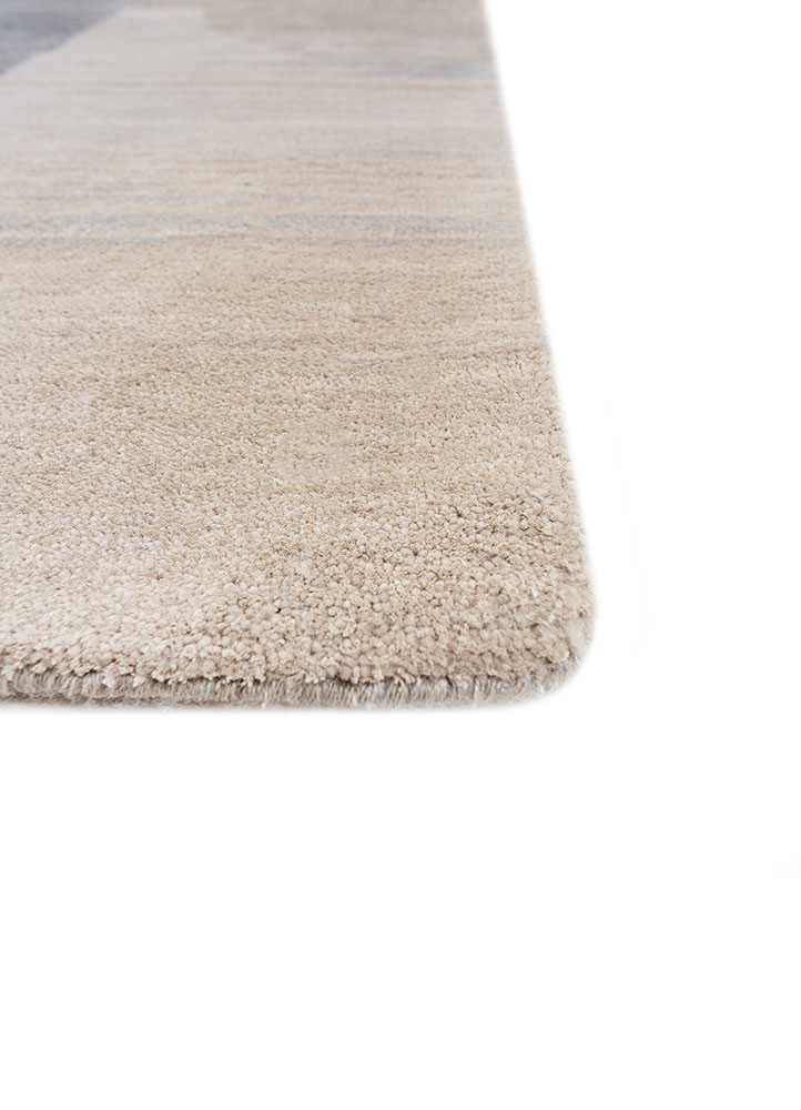 aakar by kavi grey and black wool and silk hand knotted Rug - Corner aakar by kavi grey and black wool and silk hand knotted Rug - Corner