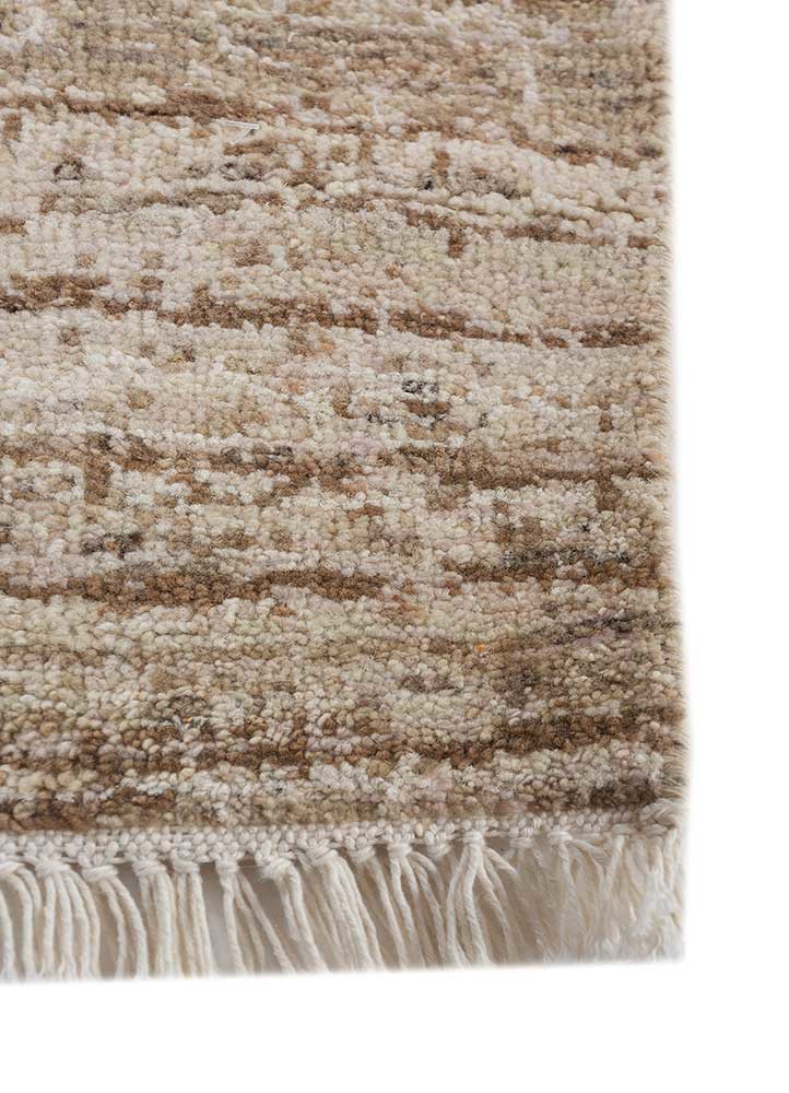 hula ivory afghan wool hand knotted Rug - Corner