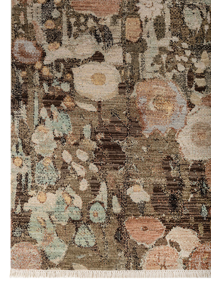 aprezo gold wool hand knotted Rug - Corner aprezo gold wool hand knotted Rug - Corner