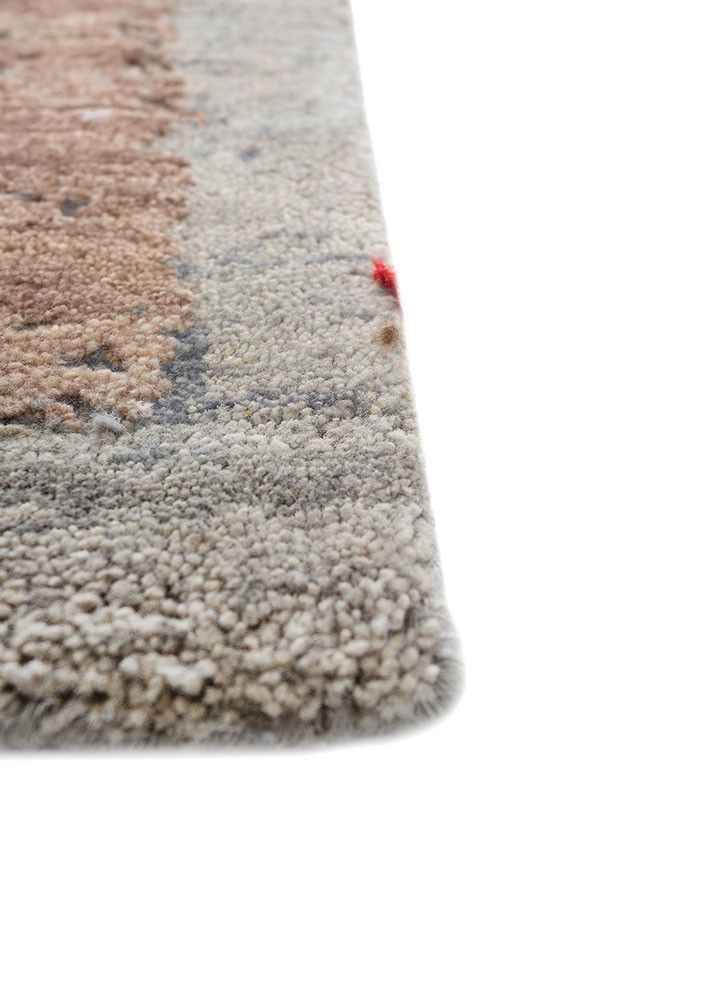 entropy beige and brown afghan wool hand knotted Rug - Corner entropy beige and brown afghan wool hand knotted Rug - Corner