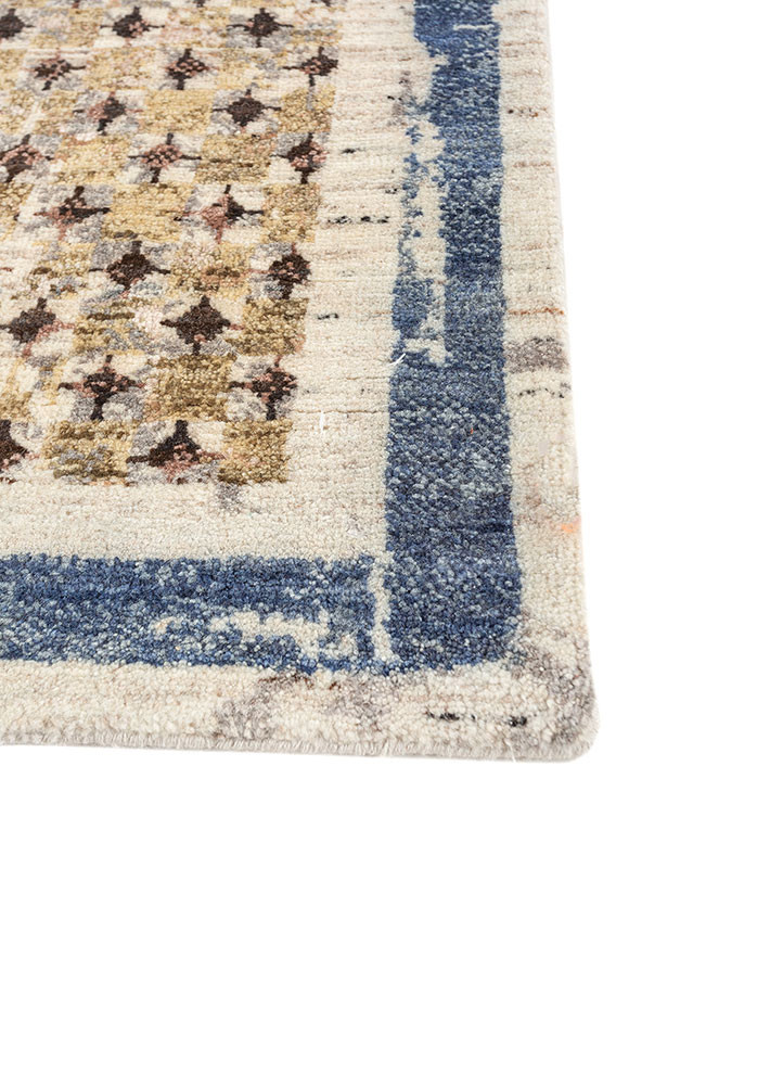 far pavilions ivory wool hand knotted Rug - Corner
