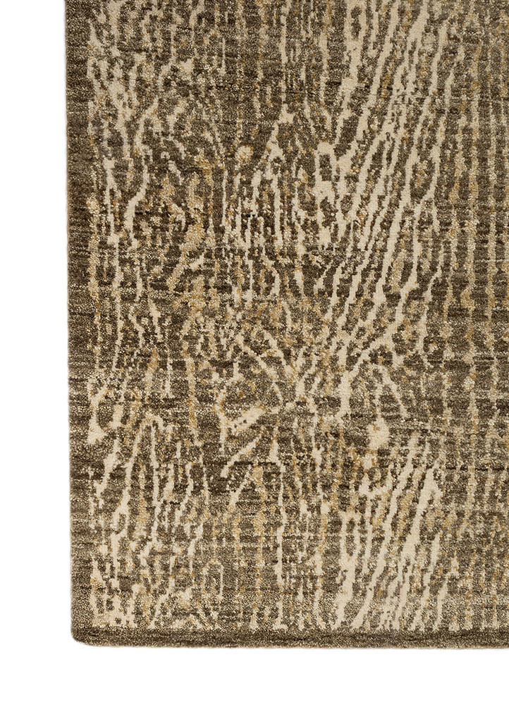 gilded age beige and brown afghan wool hand knotted Rug - Corner gilded age beige and brown afghan wool hand knotted Rug - Corner