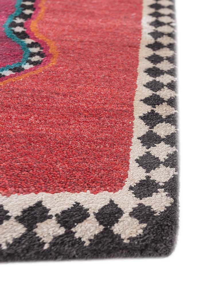majnun red and orange wool and silk hand knotted Rug - Corner majnun red and orange wool and silk hand knotted Rug - Corner