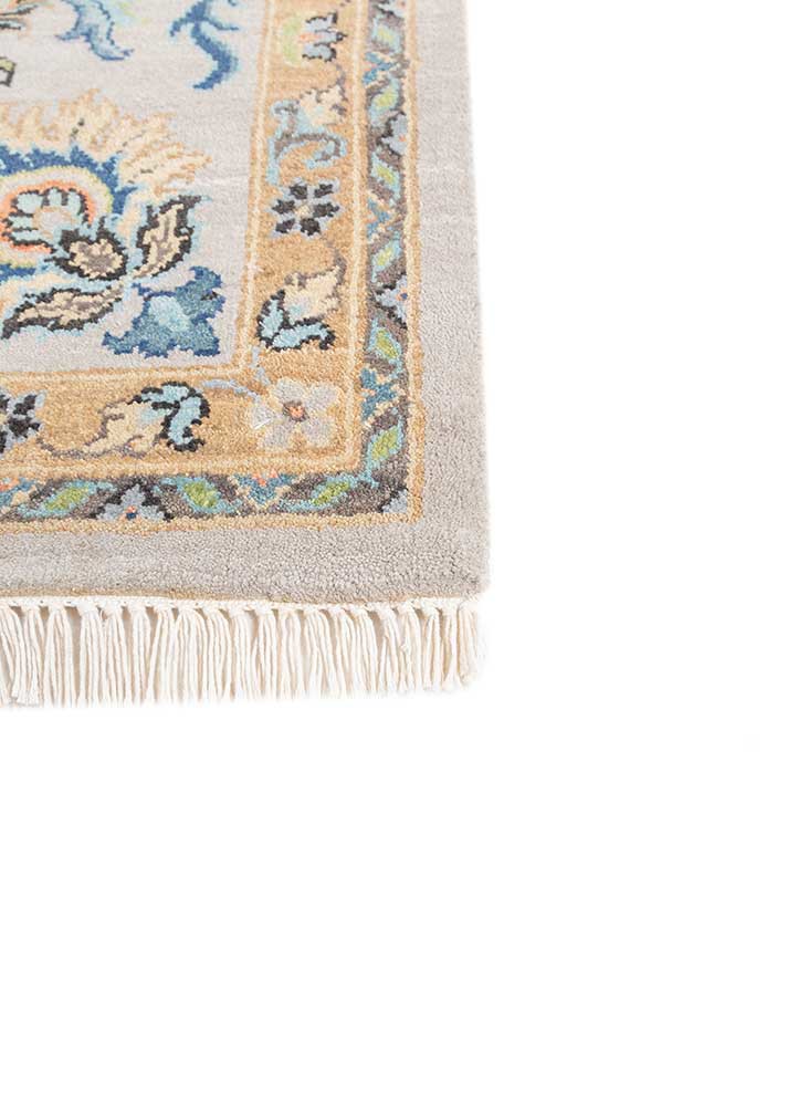gulnar grey and black wool hand knotted Rug - Corner