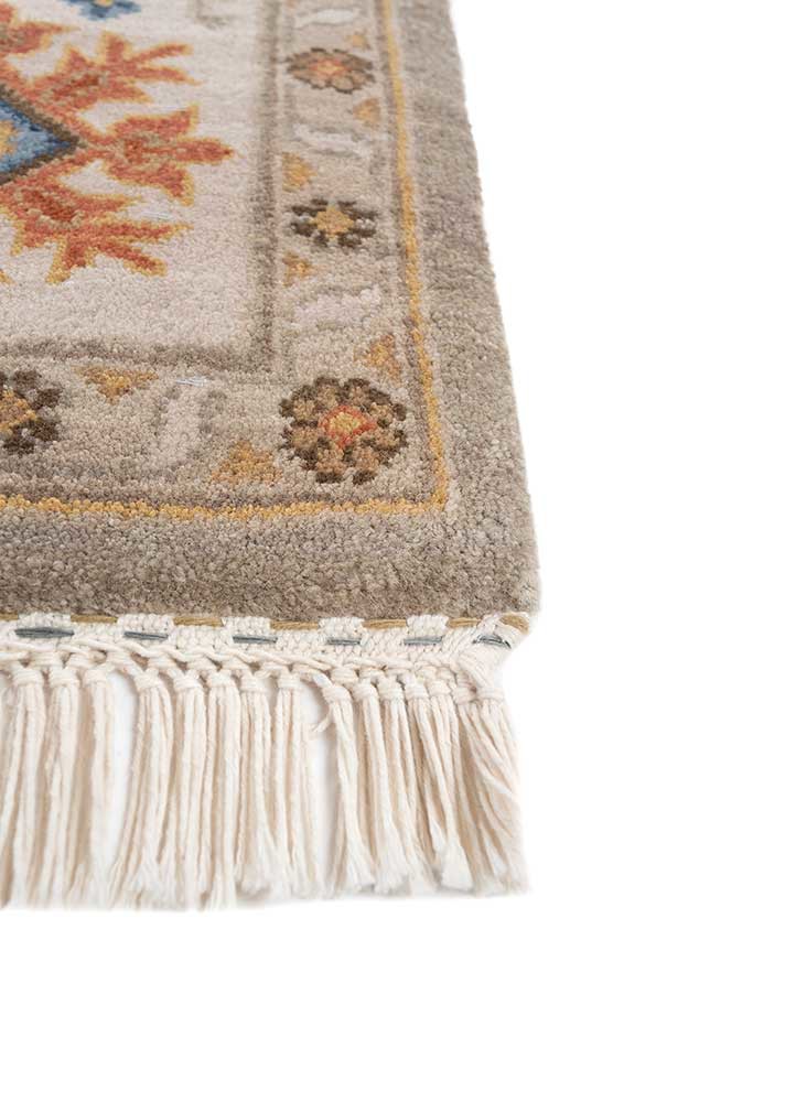 savana beige and brown wool hand knotted Rug - Corner savana beige and brown wool hand knotted Rug - Corner