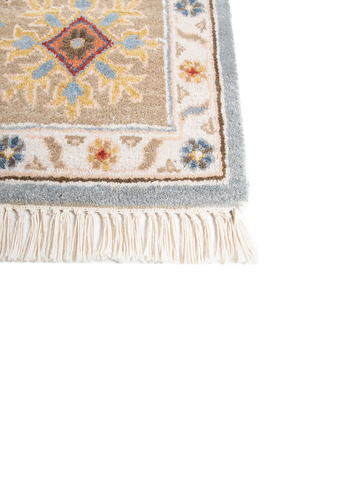 savana blue wool hand knotted Rug - Corner