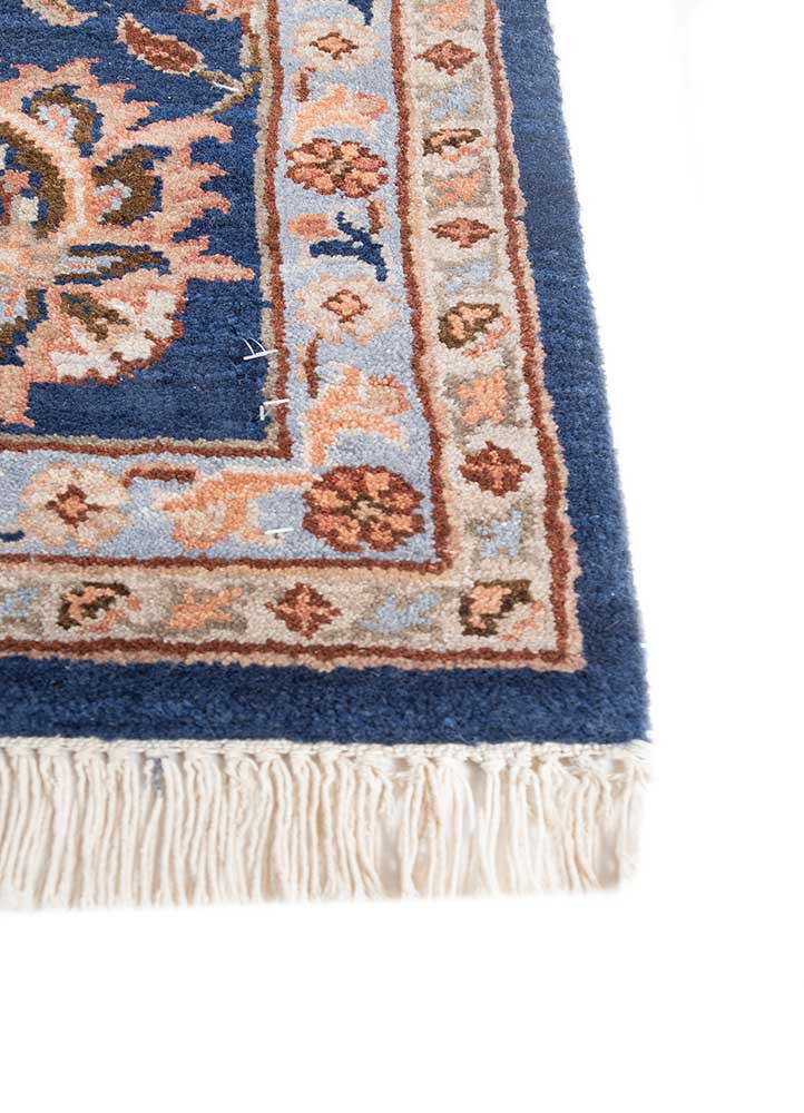 aurora blue wool hand knotted Rug - Corner aurora blue wool hand knotted Rug - Corner