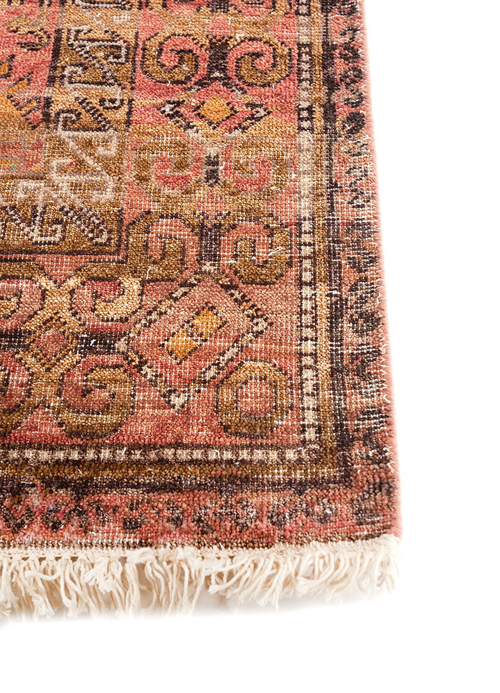 viscaya red and orange wool hand knotted Rug - Corner viscaya red and orange wool hand knotted Rug - Corner