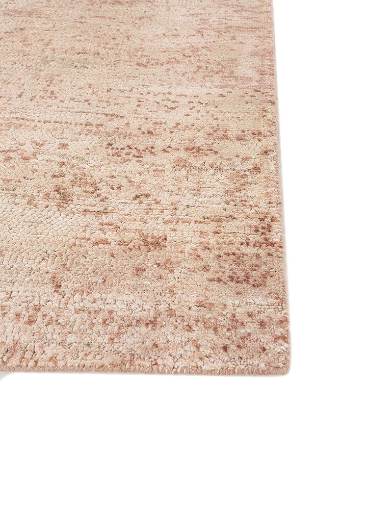 entropy pink and purple afghan wool and silk hand knotted Rug - Corner