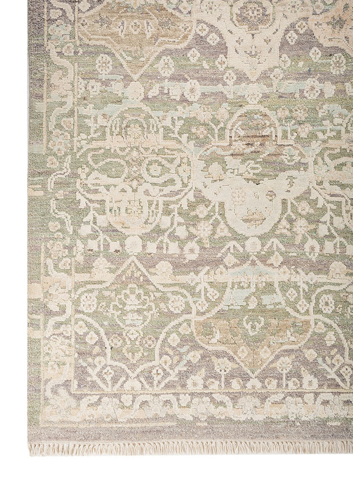 viscaya blue afghan wool and silk hand knotted Rug - Corner viscaya blue afghan wool and silk hand knotted Rug - Corner