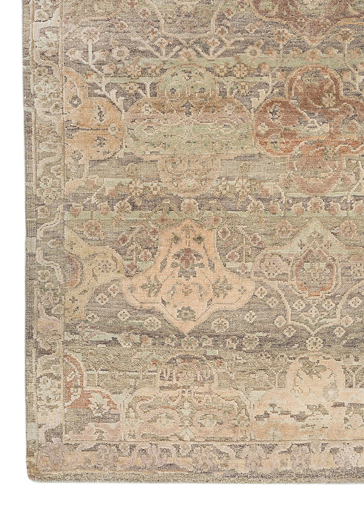 viscaya ivory wool and silk hand knotted Rug - Corner viscaya ivory wool and silk hand knotted Rug - Corner