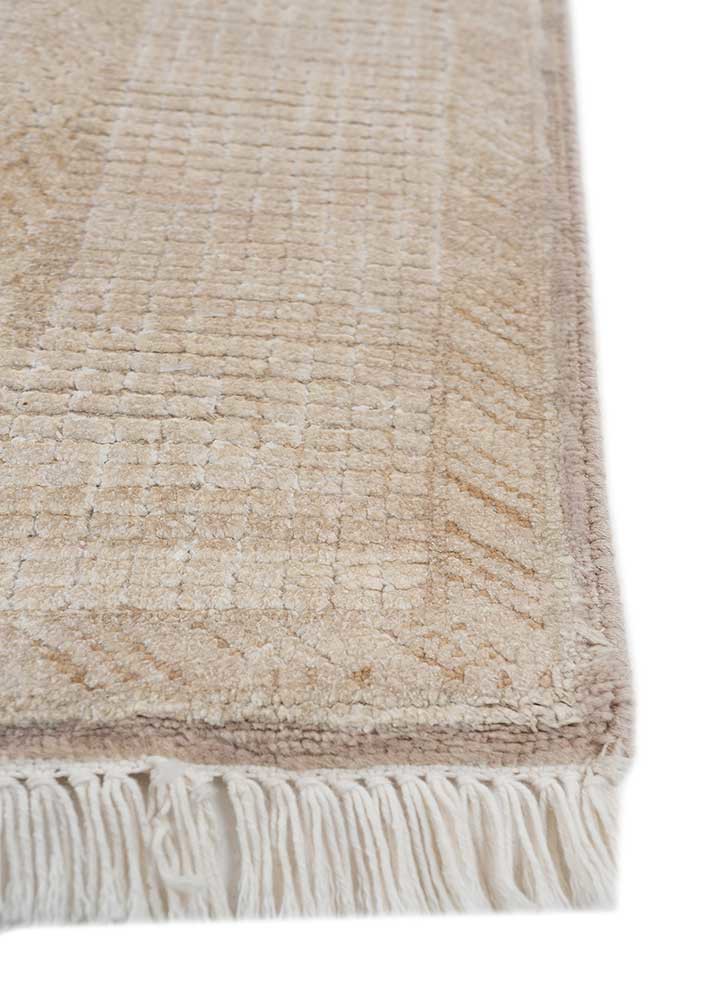 thyme ivory afghan wool and silk hand knotted Rug - Corner thyme ivory afghan wool and silk hand knotted Rug - Corner